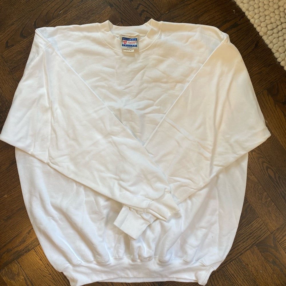 White Hanes Crewneck